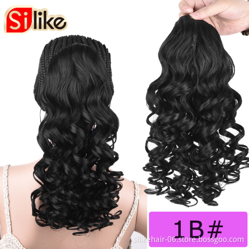 18" Drawstring Ponytail Puff  Afro Kinky Curly  Synthetic Clip In Extensions  Water Wave  Drawstring Ponytail Hair Extensions